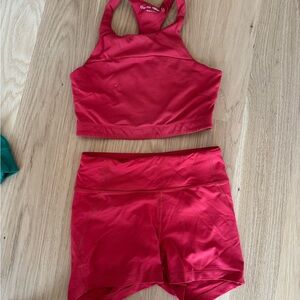 Outdoor Voices Red Activewear Set
